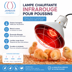 lampe chauffante infrarouge pour poussins 100w / 150w / 250w – Élevage avicole